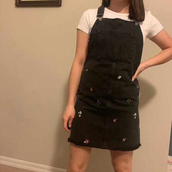 primark denim pinafore skater dress